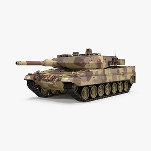3d model of german battle tank leopard