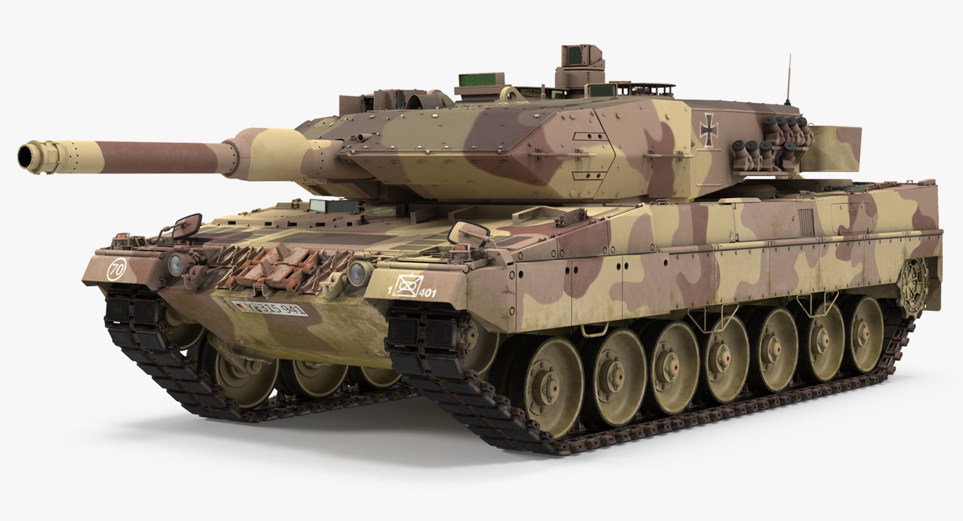 German Battle Tank Leopard 2A5 Desert 3D model preview