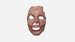 Human Skin Terror Mask A08 Blood Smile - Character Costume 3D model