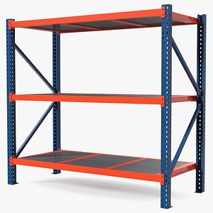 3D Mild Steel Industrial Storage Rack model