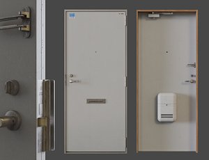 Low-Poly Japanese Retro Room Entrance Door