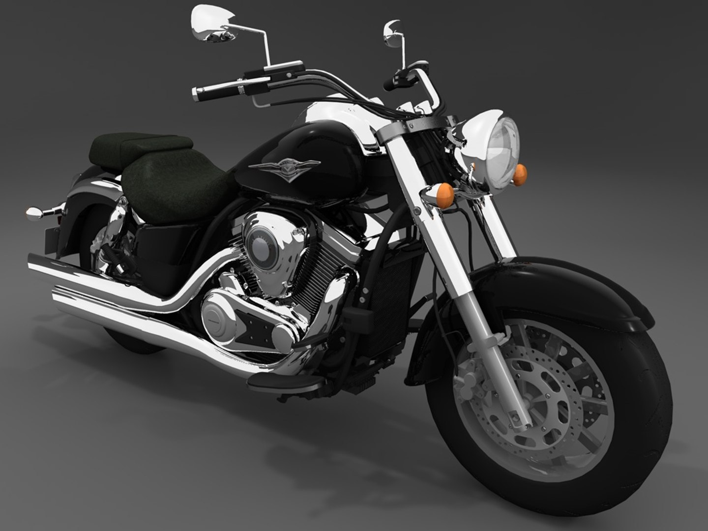 kawasaki vn 1700 classic 3d model