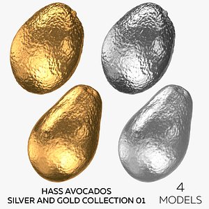 3D model Hass Avocados Silver and Gold Collection 01 - 4 models