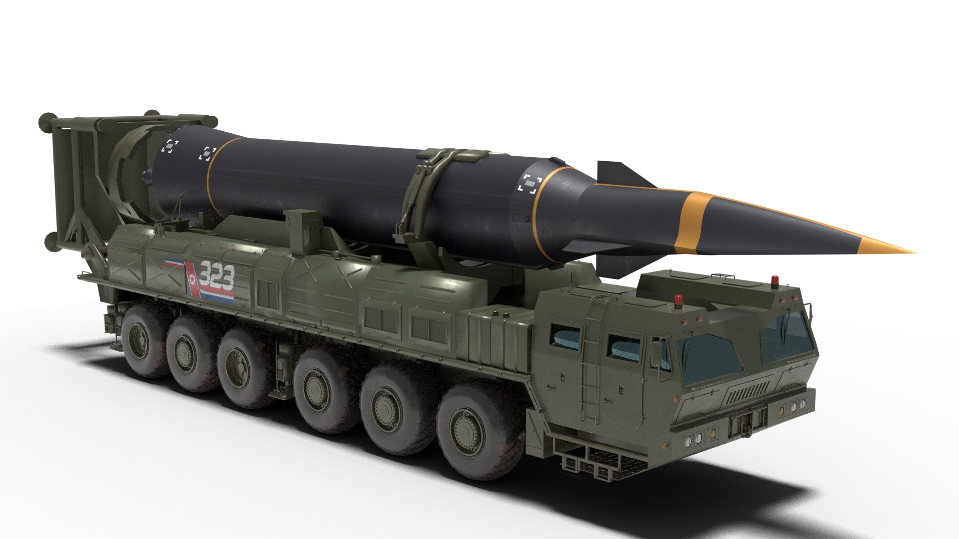 North Koreas Hypersonic Missile Hwasung-8 And Its Launcher 3D Model ...