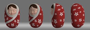 3D cartoon baby model