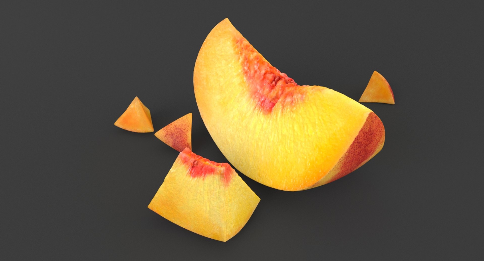 peach slice 3D https://p.turbosquid.com/ts-thumb/3Z/SOgbL1/jVQXUMIW/peach_slice_context/jpg/1530897542/1920x1080/fit_q87/3948c88223d581edea7aa589dbe089092bfd3c6a/peach_slice_context.jpg