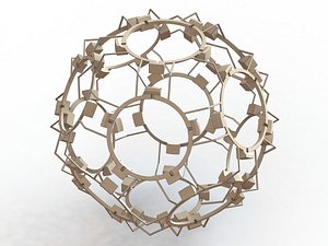 3D Wireframe Shape Geometric Companion Dodecahedron model