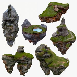 Floating islands low poly x6 package