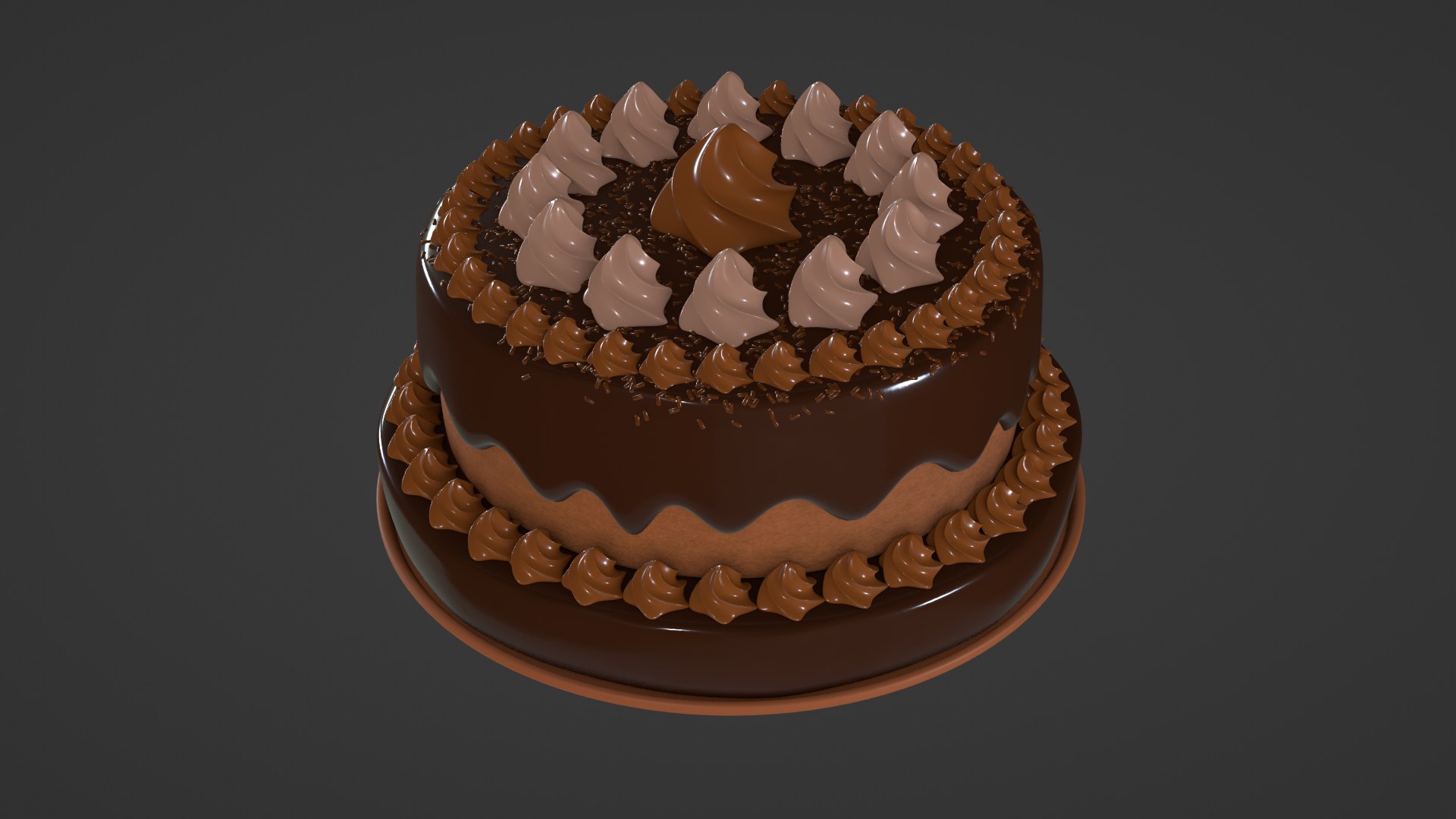 Chocolate Cake Model - TurboSquid 2067406