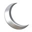3D Crescent moon Gold And Silver