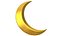 3D Crescent moon Gold And Silver