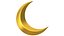 3D Crescent moon Gold And Silver