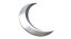 3D Crescent moon Gold And Silver