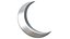 3D Crescent moon Gold And Silver