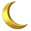 3D Crescent moon Gold And Silver