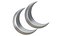 3D Crescent moon Gold And Silver
