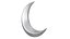 3D Crescent moon Gold And Silver