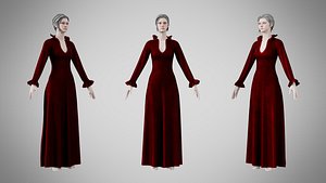 Dress 29 Burgundy Velvet model