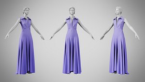 Dress 55 Ube 3D model