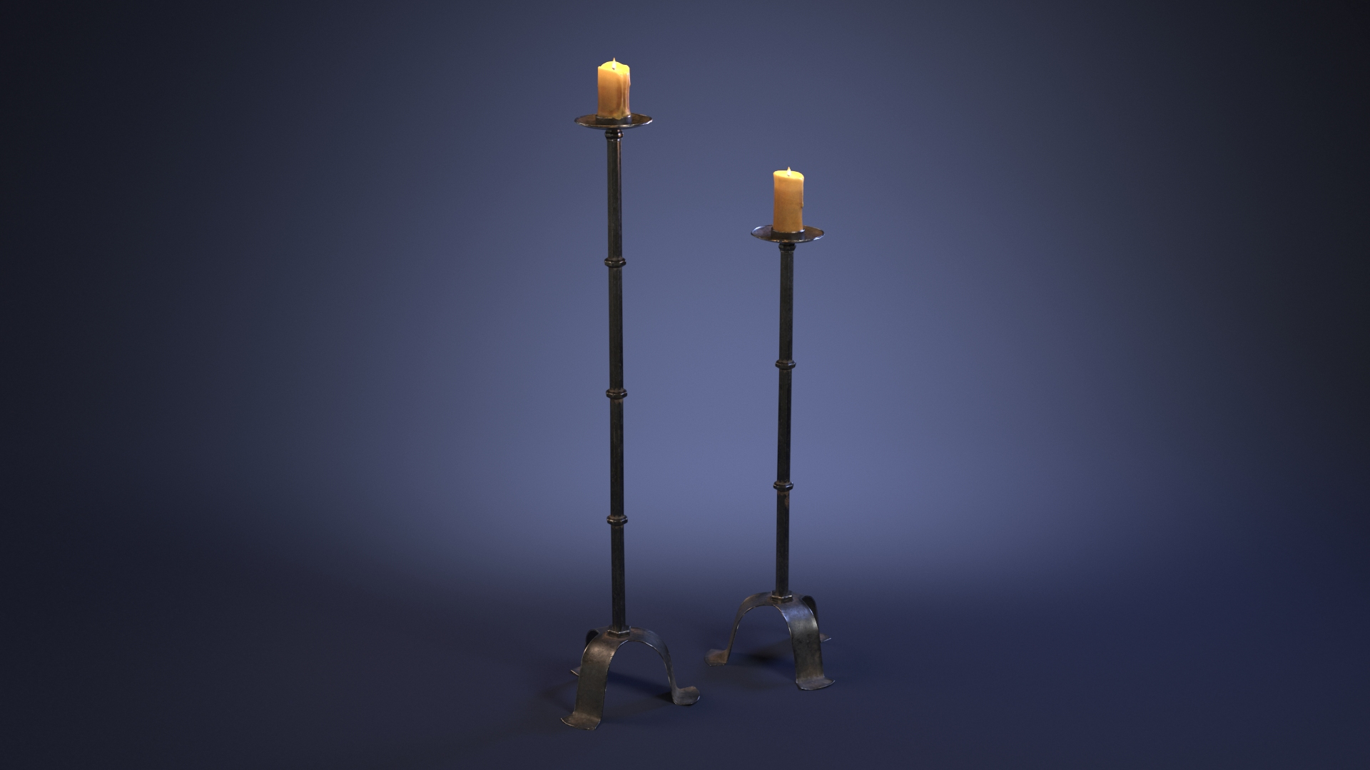 Black Iron Torch Gothic Dungeon Medieval Candle Holder Stand