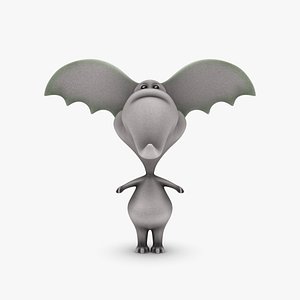 cartoon elephant rigged biped 3d model