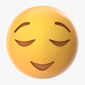 3D relieved emoji model