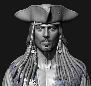 Jack Sparrow high poly concept Zbrush