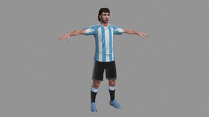 3D soccer player rigged model