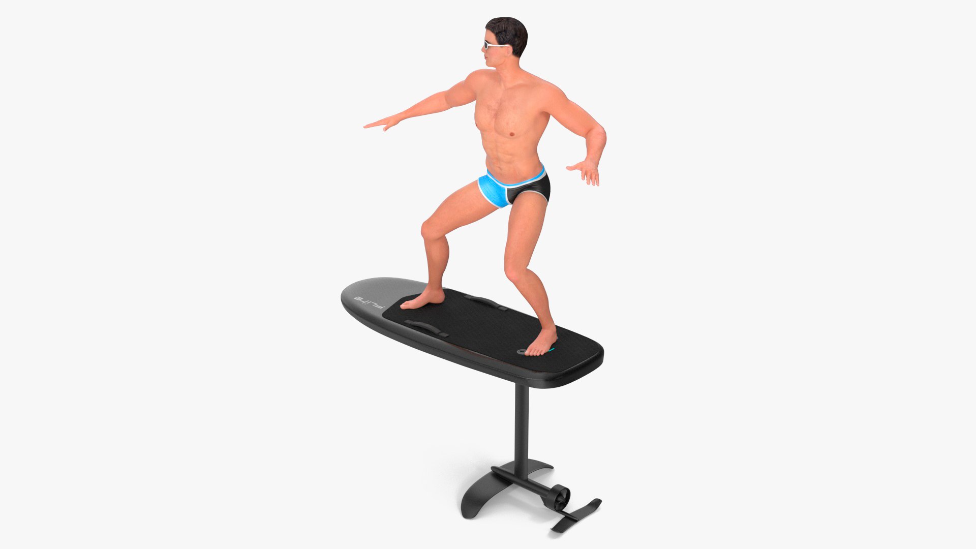 Man on Fliteboard 3D model preview