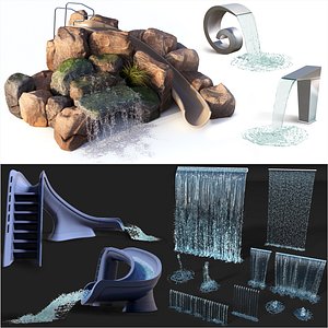 Professional Pool Waterfall Water Fountain Assets Pack
