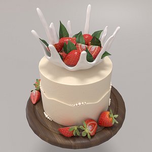 Strawberry cake 3D model