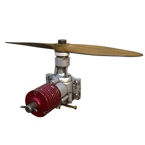 3D Low-poly engine for aircraft model
