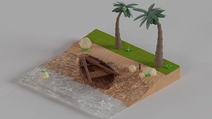 Boat on the beach model