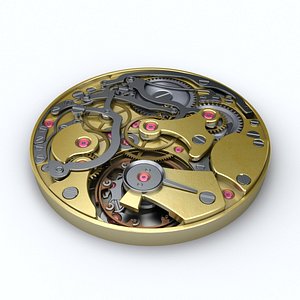 3d watch mechanism model
