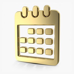 Calendar Symbol Gold 3D model