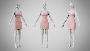 Dress 52 Pink 3D model
