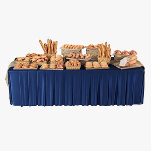 3D model Bakery Buffet Table