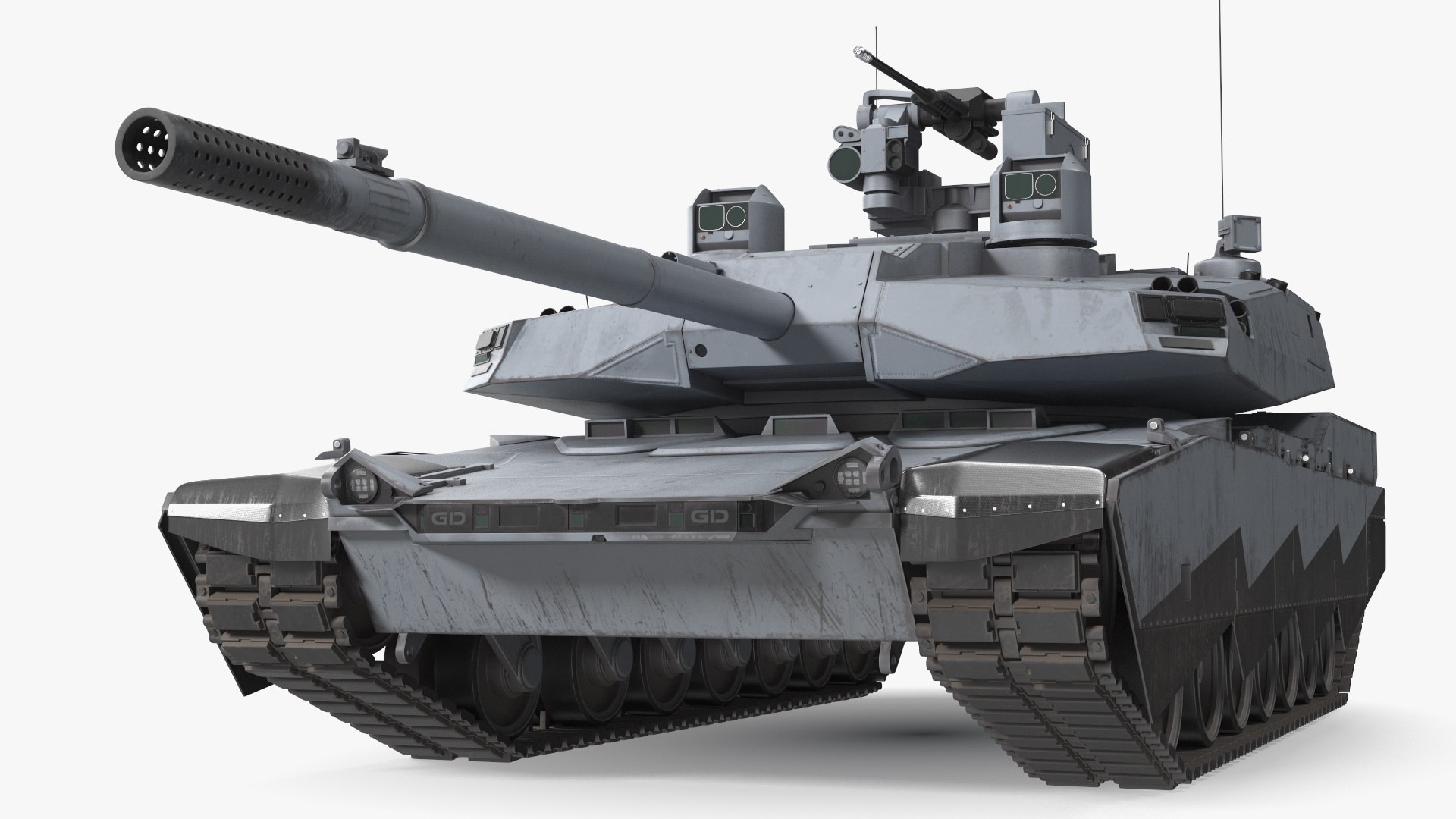 Old Grey Tank Abrams X Rigged for Maya 3D model preview