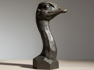 3D Ostrich Bust - 3D Print model