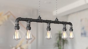 3D The Ceiling Tube Bulb Lamp
