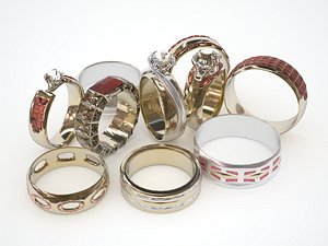 weddings rings 3d model