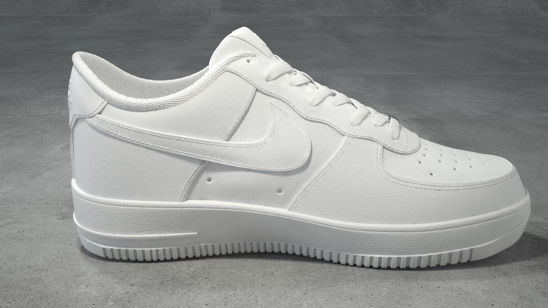Nike Air Force 1 one x off-white fashion casual sneaker 3D model