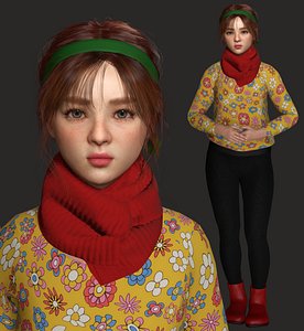 AAA 3D REALISTIC CHARACTER - BEAUTIFUL LITTLE GIRL WINTER OUTFIT