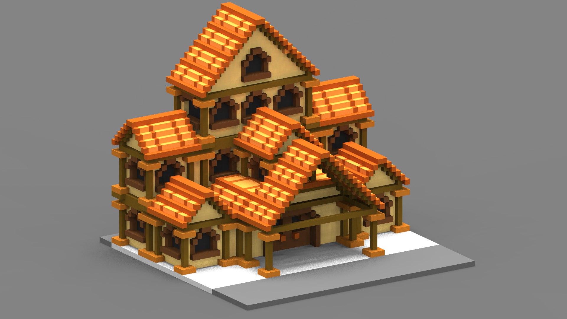 Voxel House Model - TurboSquid 1353184