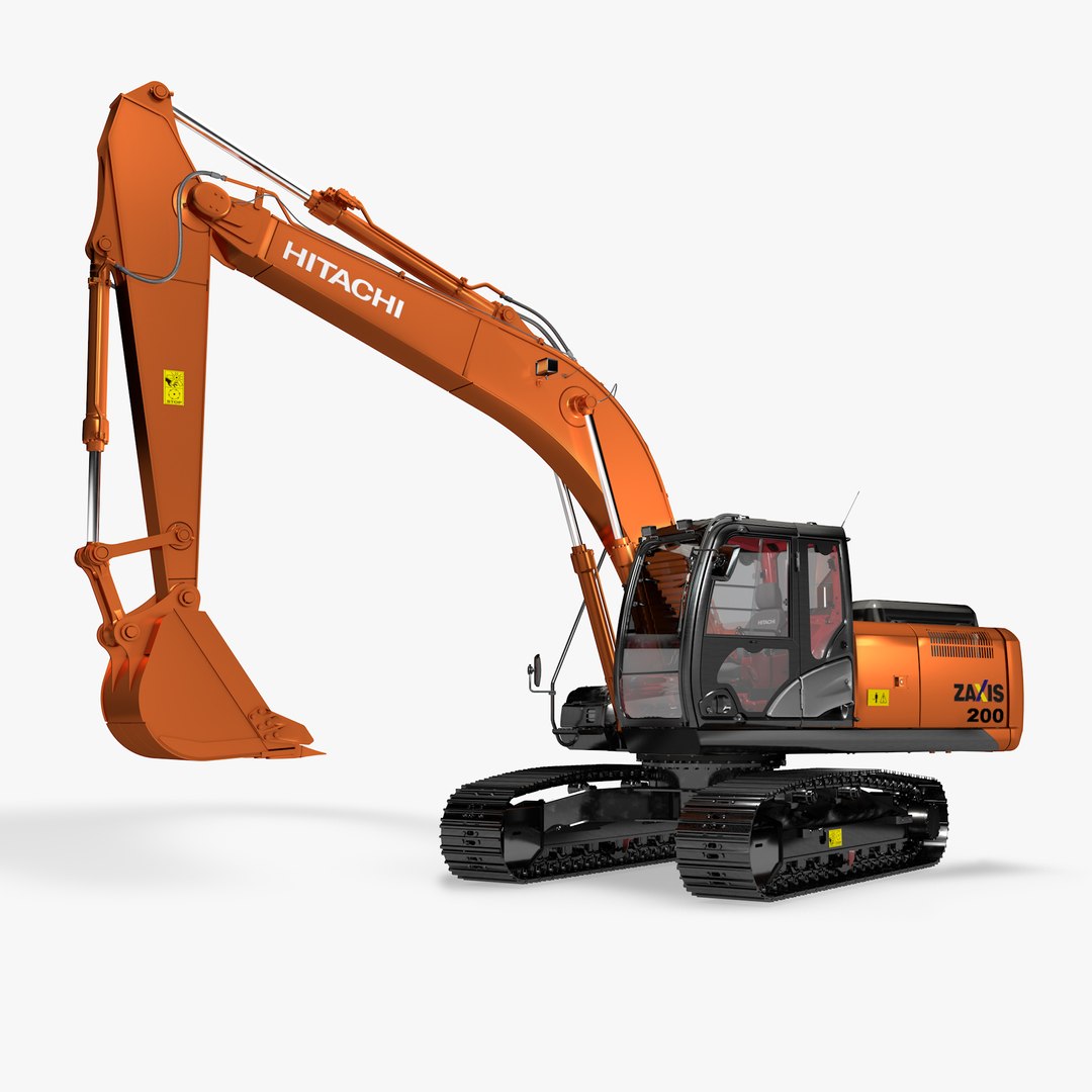 3D Realistic Hitachi Zx200 Zx-5 Model - TurboSquid 1448085