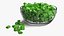 Green Onion Rings in Glass Bowl