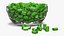 Green Onion Rings in Glass Bowl