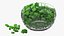 Green Onion Rings in Glass Bowl