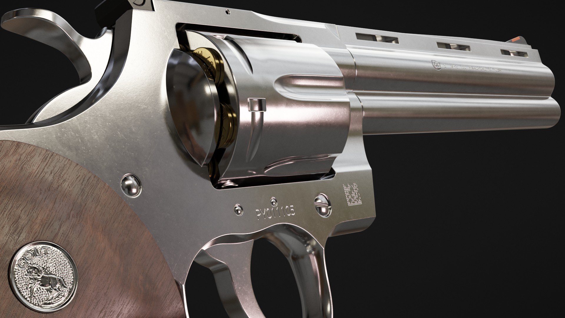 Colt Python 3D model https://p.turbosquid.com/ts-thumb/3a/xQk6lD/RX/coltpython2020image_0014/jpg/1771773560/1920x1080/fit_q87/ffe89ce886440cbe75652a9d290e644a9c68bbb1/coltpython2020image_0014.jpg