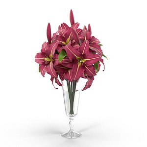3d model lily bouquet